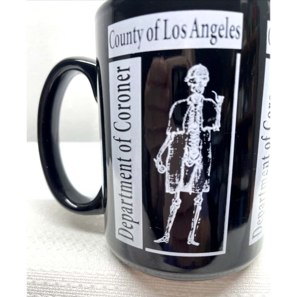 Department of Corner County of Los Angeles Black Coffee Tea Mug Cup Halloween